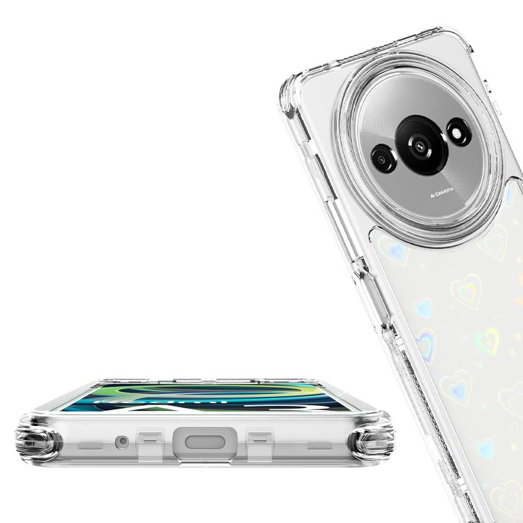 For Redmi A3 4G Transparent Acrylic Laser Paper Phone Case
