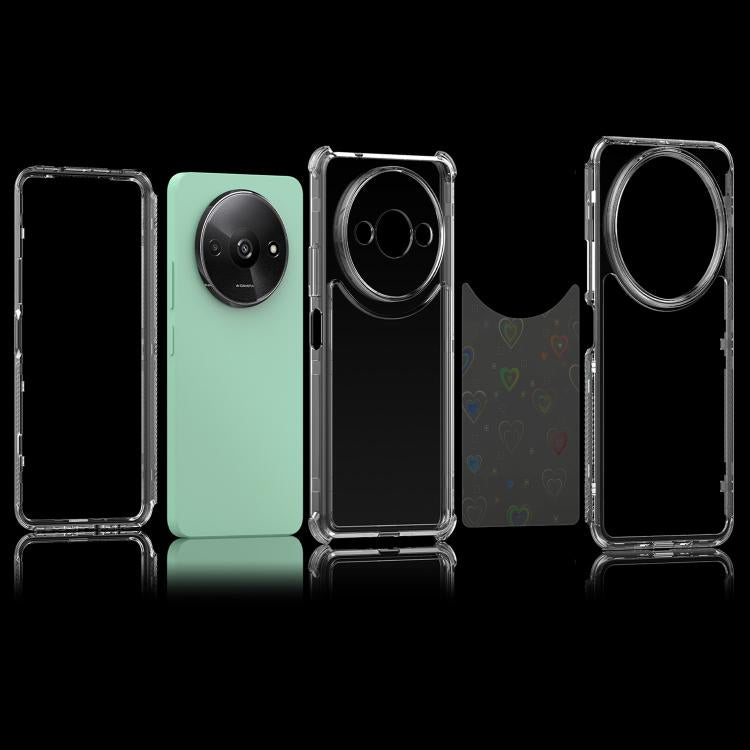 For Redmi A3 4G Transparent Acrylic Laser Paper Phone Case