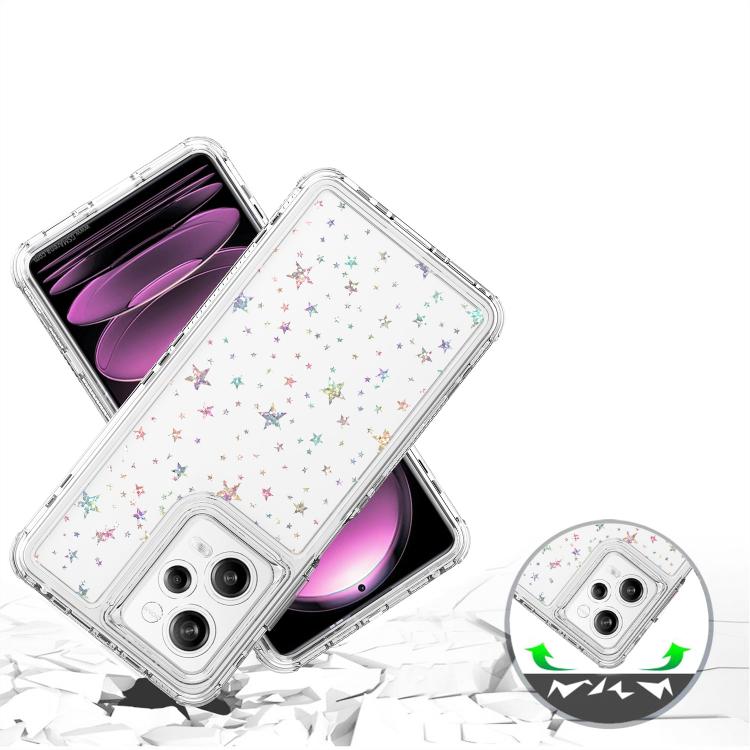 For Redmi Note 12 Pro 5G Transparent Acrylic Laser Paper Phone Case