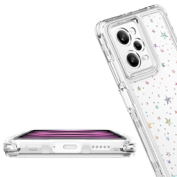 For Redmi Note 12 Pro 5G Transparent Acrylic Laser Paper Phone Case