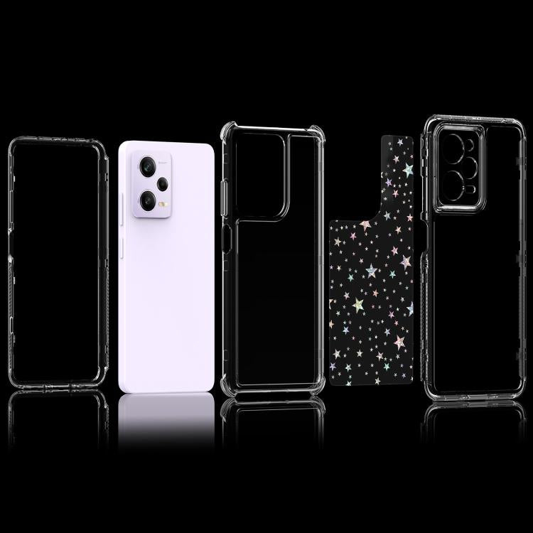 For Redmi Note 12 Pro 5G Transparent Acrylic Laser Paper Phone Case