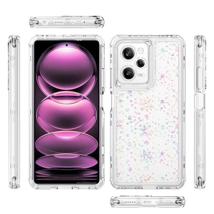 For Redmi Note 12 Pro 5G Transparent Acrylic Laser Paper Phone Case