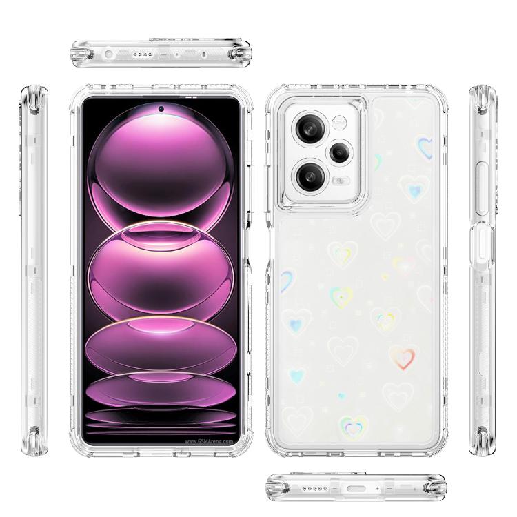 For Redmi Note 12 Pro 5G Transparent Acrylic Laser Paper Phone Case