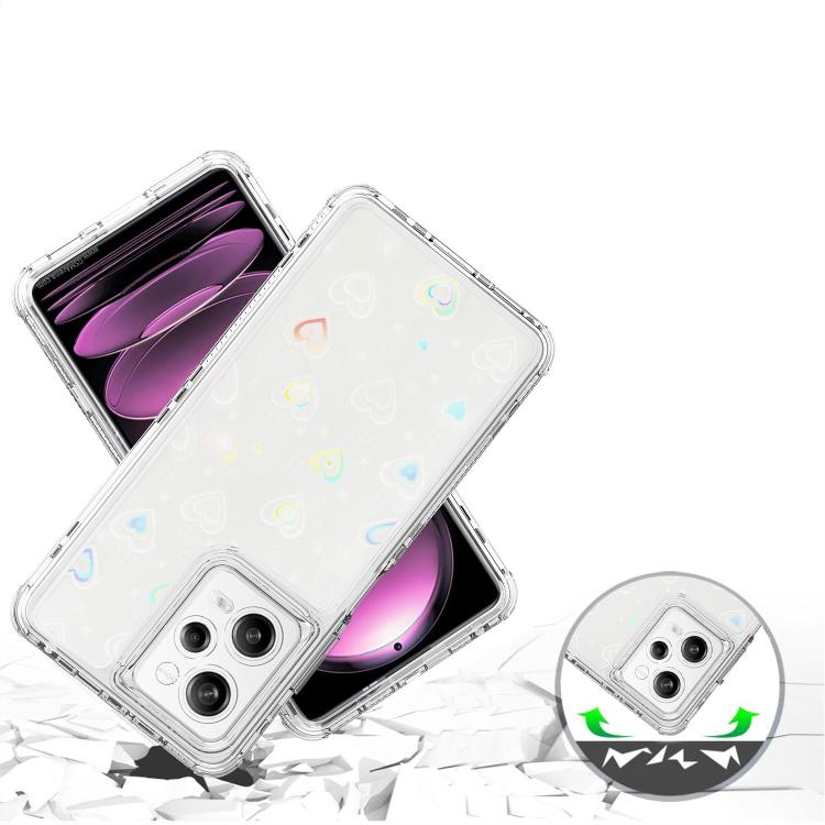For Redmi Note 12 Pro 5G Transparent Acrylic Laser Paper Phone Case