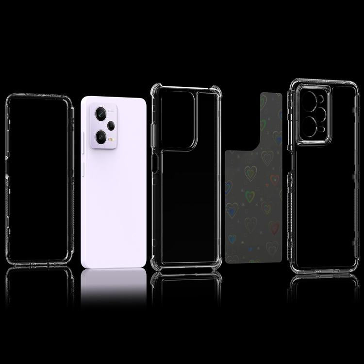 For Redmi Note 12 Pro 5G Transparent Acrylic Laser Paper Phone Case