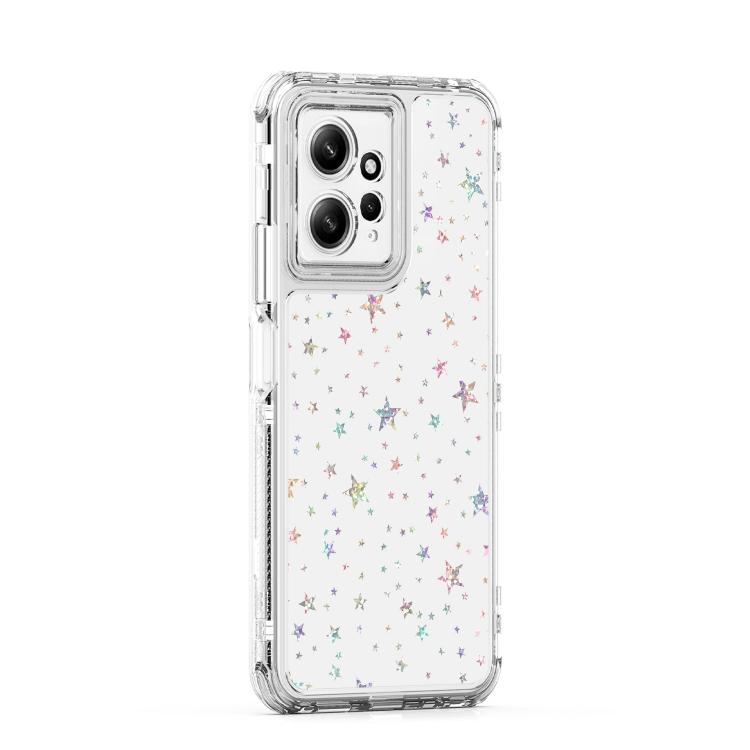 For Redmi Note 12 4G Transparent Acrylic Laser Paper Phone Case