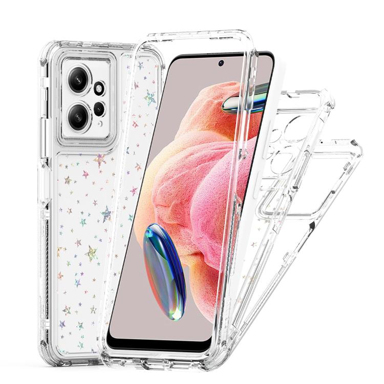 For Redmi Note 12 4G Transparent Acrylic Laser Paper Phone Case