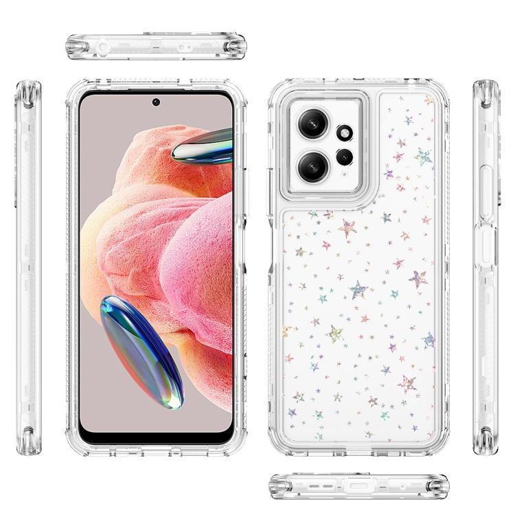 For Redmi Note 12 4G Transparent Acrylic Laser Paper Phone Case