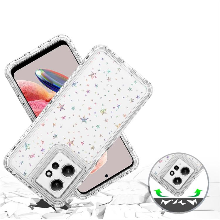 For Redmi Note 12 4G Transparent Acrylic Laser Paper Phone Case