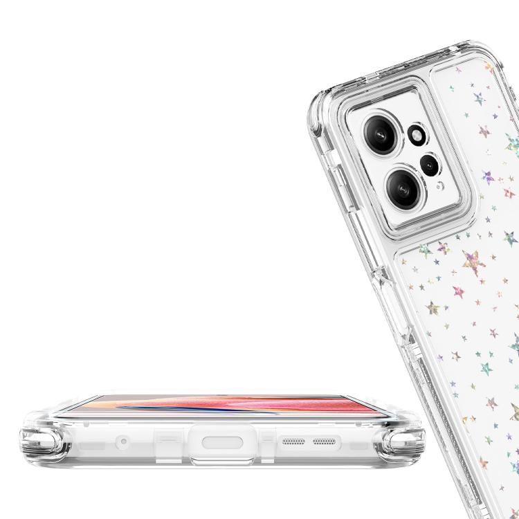 For Redmi Note 12 4G Transparent Acrylic Laser Paper Phone Case