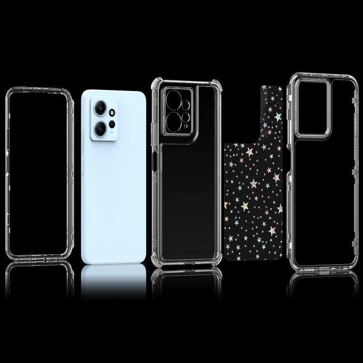 For Redmi Note 12 4G Transparent Acrylic Laser Paper Phone Case