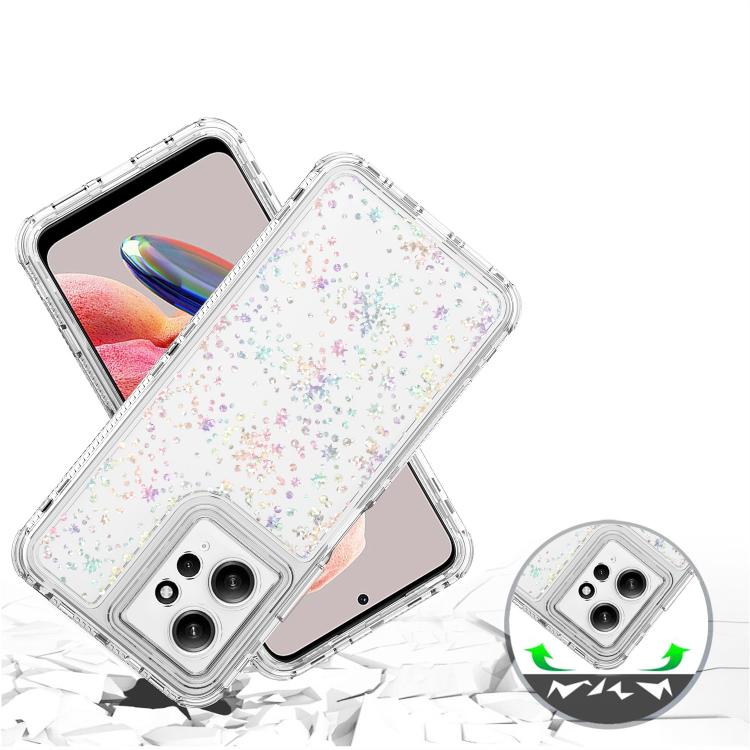 For Redmi Note 12 4G Transparent Acrylic Laser Paper Phone Case