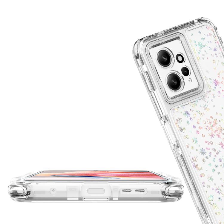 For Redmi Note 12 4G Transparent Acrylic Laser Paper Phone Case