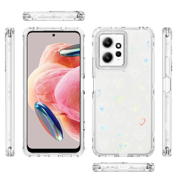 For Redmi Note 12 4G Transparent Acrylic Laser Paper Phone Case