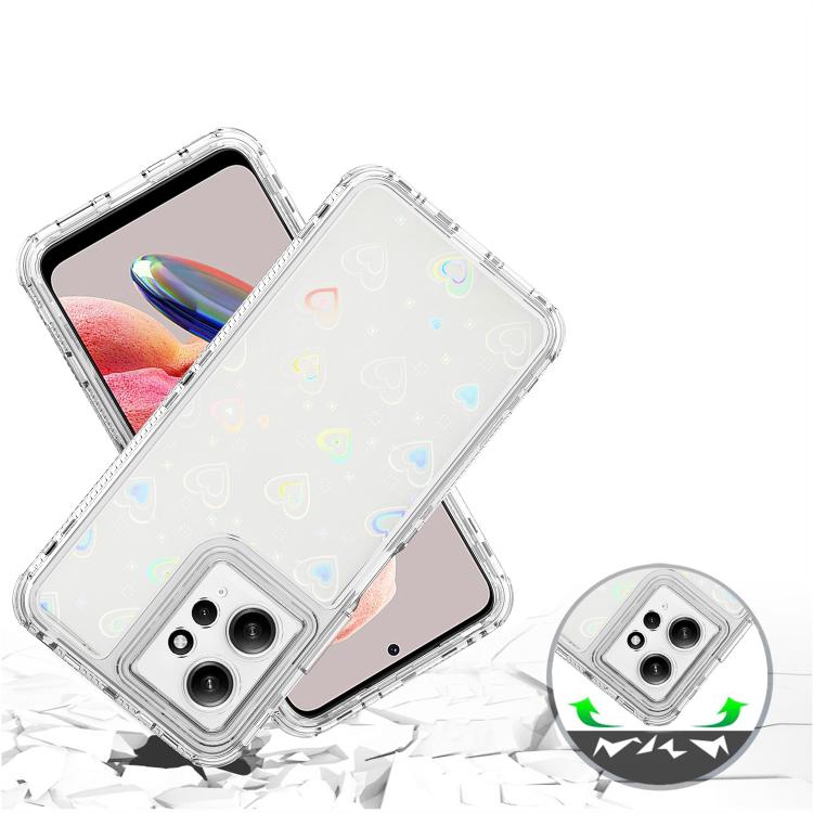 For Redmi Note 12 4G Transparent Acrylic Laser Paper Phone Case