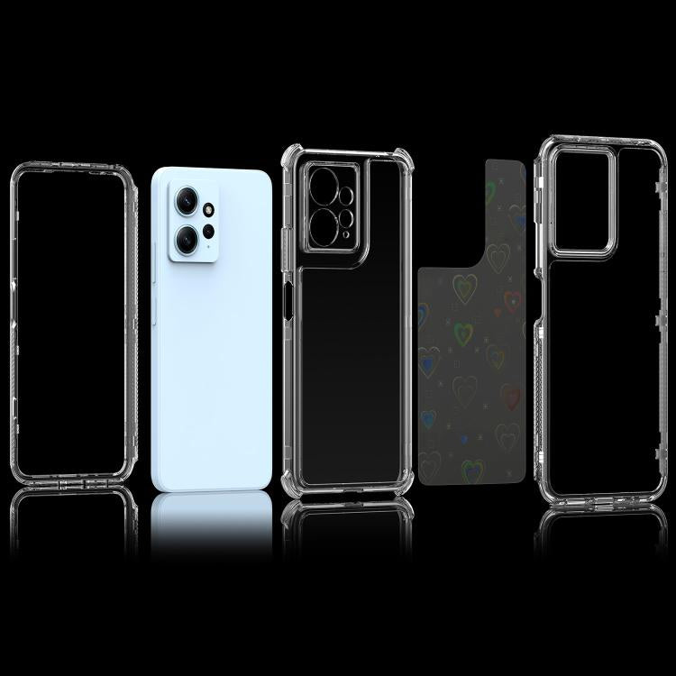 For Redmi Note 12 4G Transparent Acrylic Laser Paper Phone Case