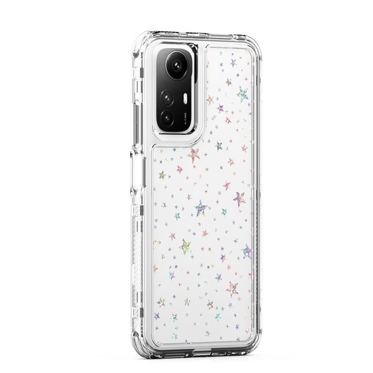 For Redmi Note 12S 4G Transparent Acrylic Laser Paper Phone Case