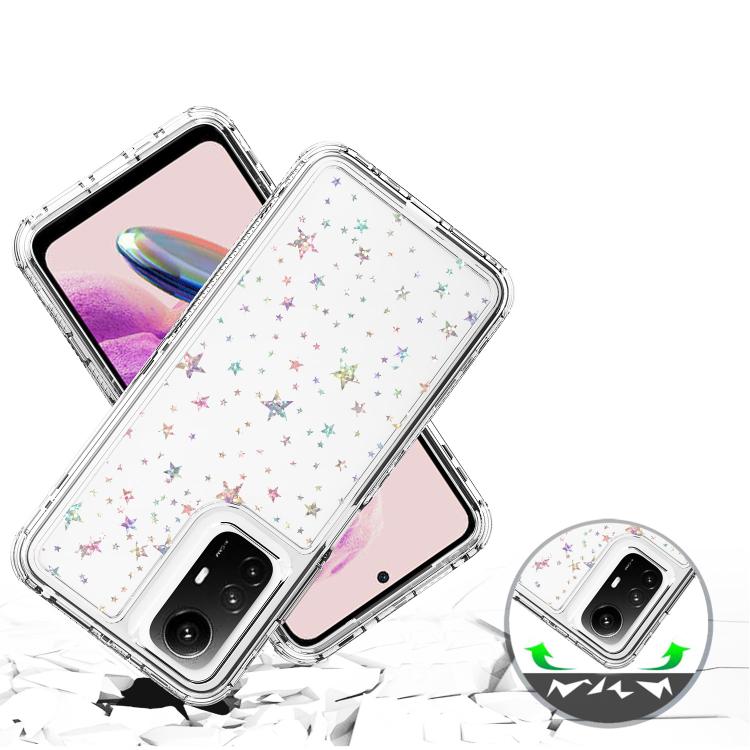 For Redmi Note 12S 4G Transparent Acrylic Laser Paper Phone Case