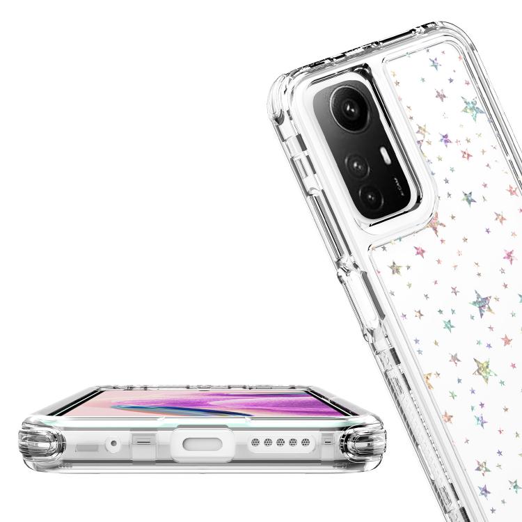 For Redmi Note 12S 4G Transparent Acrylic Laser Paper Phone Case