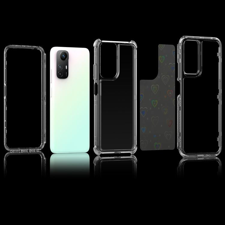 For Redmi Note 12S 4G Transparent Acrylic Laser Paper Phone Case