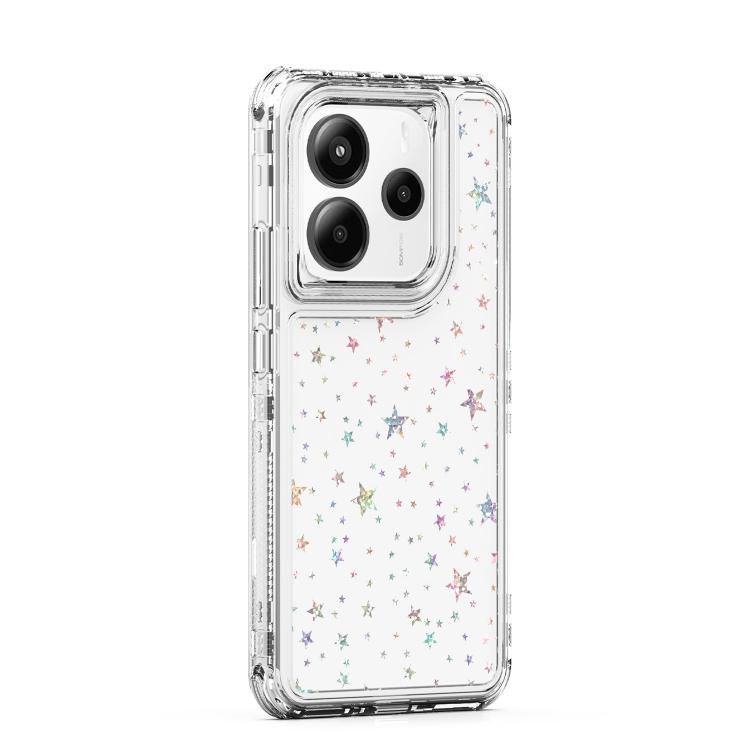 For Redmi Note 14 5G Transparent Acrylic Laser Paper Phone Case