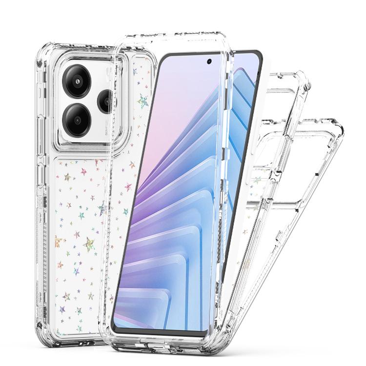 For Redmi Note 14 5G Transparent Acrylic Laser Paper Phone Case