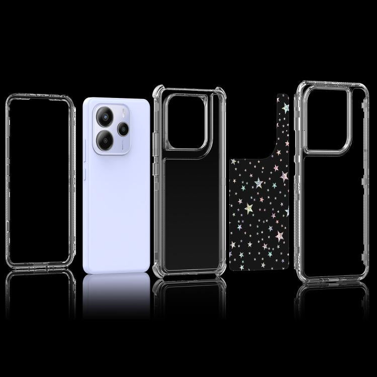 For Redmi Note 14 5G Transparent Acrylic Laser Paper Phone Case