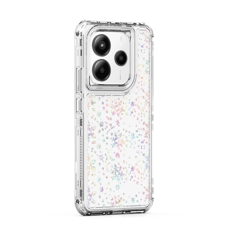 For Redmi Note 14 5G Transparent Acrylic Laser Paper Phone Case