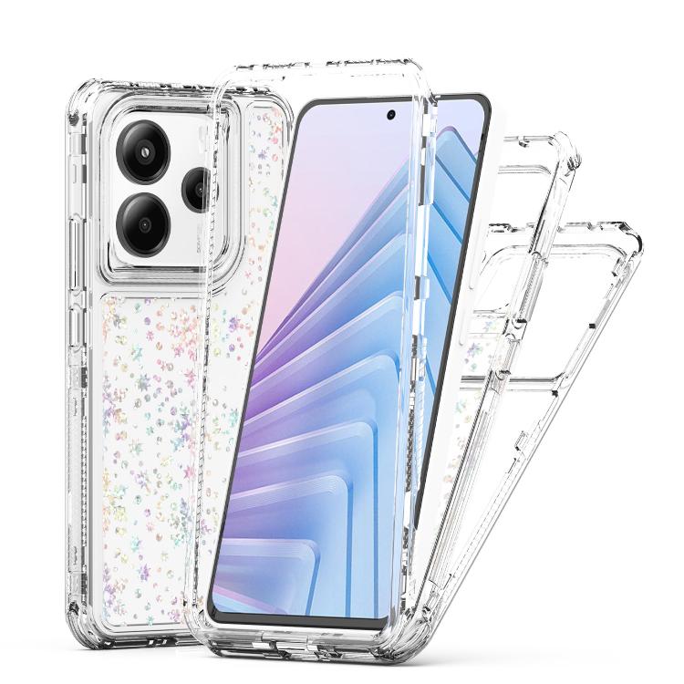 For Redmi Note 14 5G Transparent Acrylic Laser Paper Phone Case