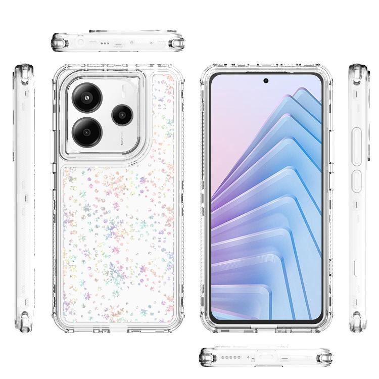 For Redmi Note 14 5G Transparent Acrylic Laser Paper Phone Case