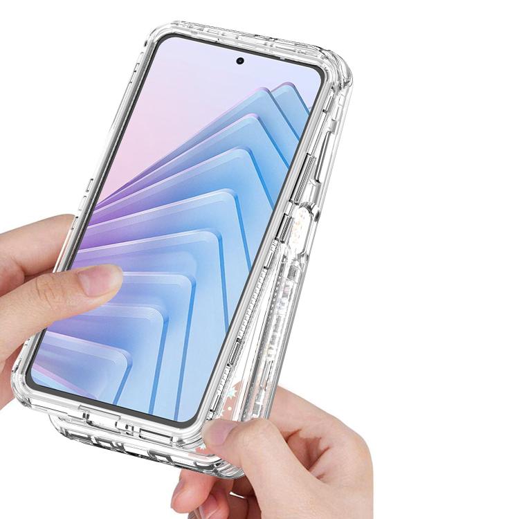 For Redmi Note 14 5G Transparent Acrylic Laser Paper Phone Case
