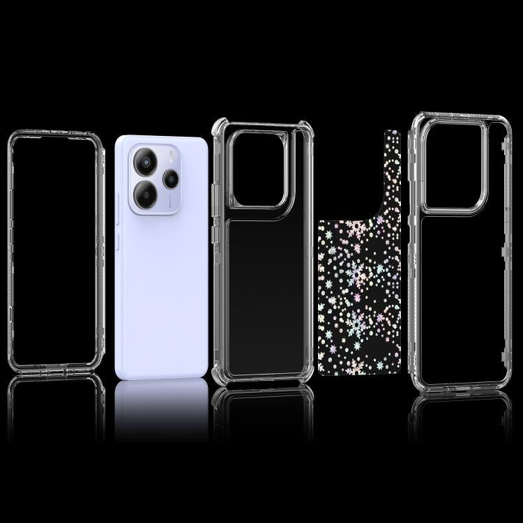 For Redmi Note 14 5G Transparent Acrylic Laser Paper Phone Case