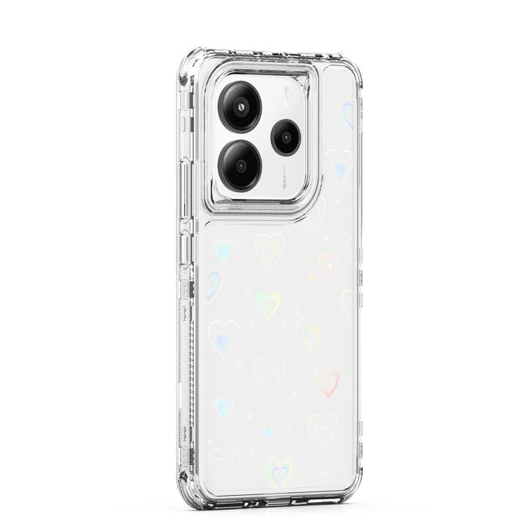 For Redmi Note 14 5G Transparent Acrylic Laser Paper Phone Case