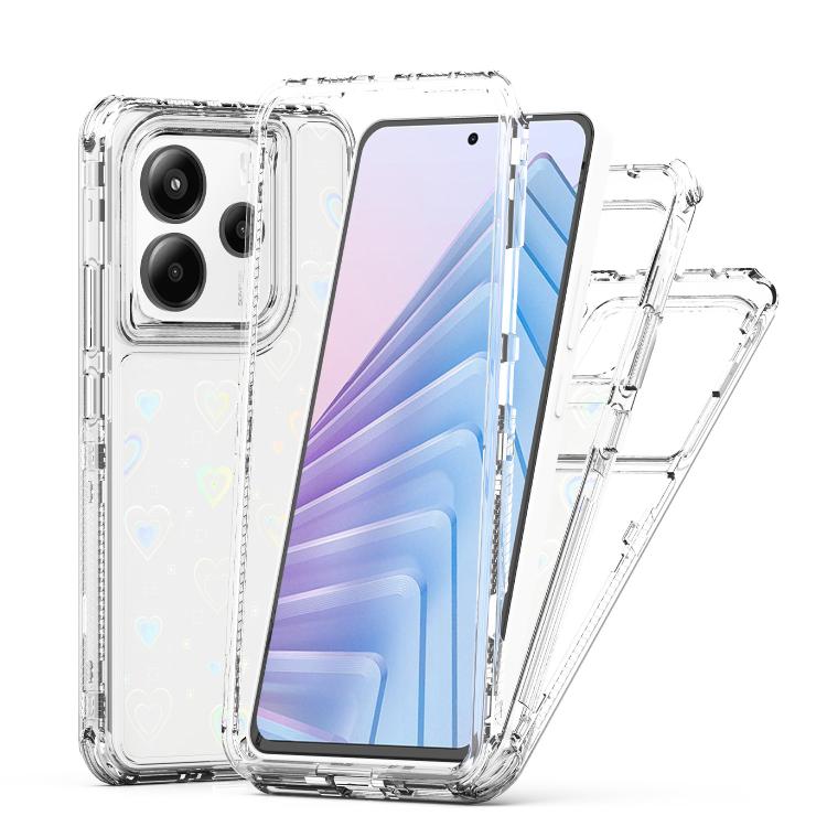 For Redmi Note 14 5G Transparent Acrylic Laser Paper Phone Case