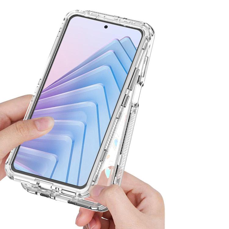 For Redmi Note 14 5G Transparent Acrylic Laser Paper Phone Case