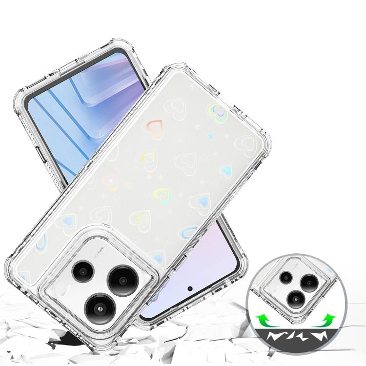 For Redmi Note 14 5G Transparent Acrylic Laser Paper Phone Case