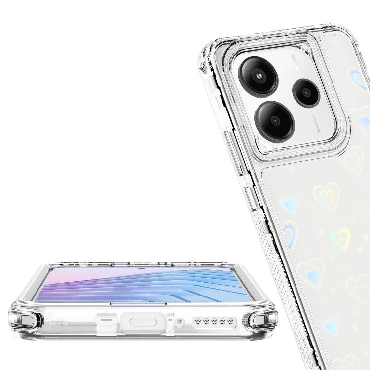 For Redmi Note 14 5G Transparent Acrylic Laser Paper Phone Case