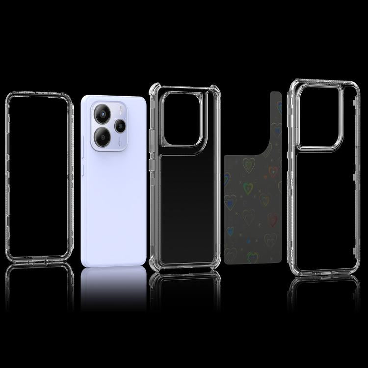 For Redmi Note 14 5G Transparent Acrylic Laser Paper Phone Case