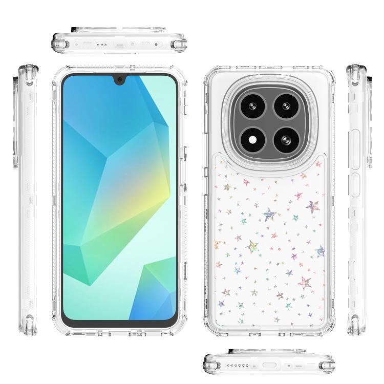 For Redmi Note 14 Pro 5G Transparent Acrylic Laser Paper Phone Case