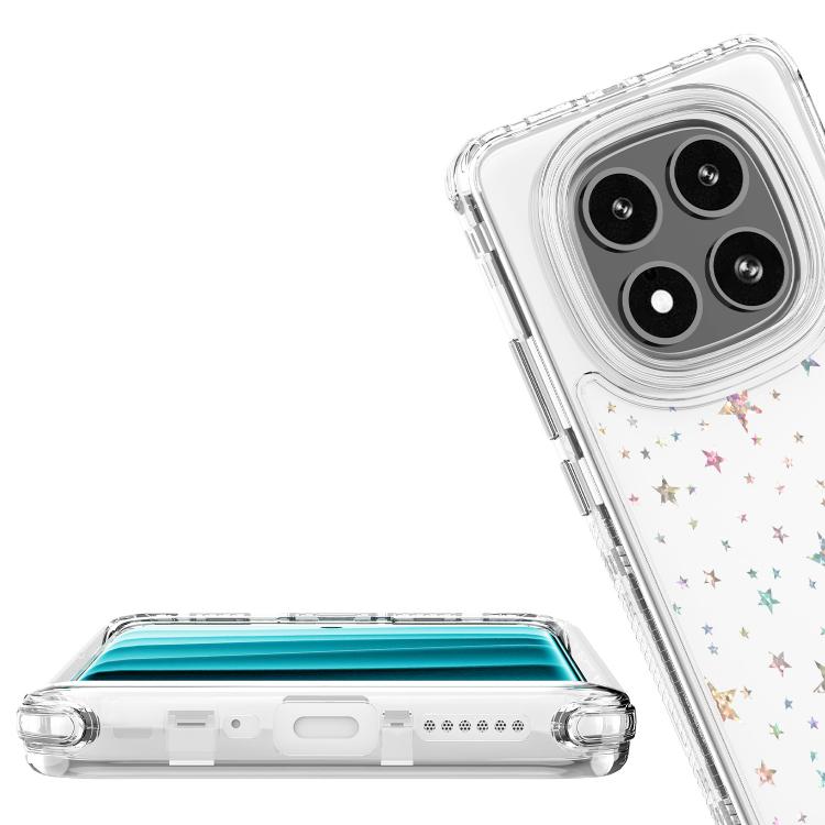 For Redmi Note 14 Pro 5G Transparent Acrylic Laser Paper Phone Case