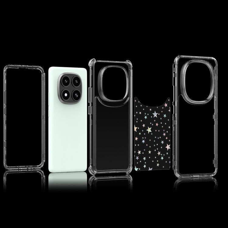 For Redmi Note 14 Pro 5G Transparent Acrylic Laser Paper Phone Case