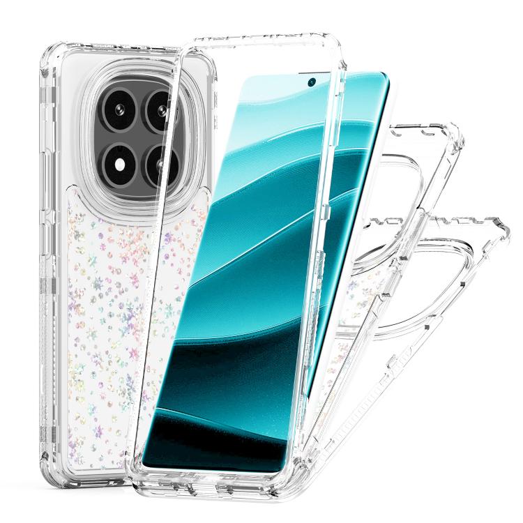 For Redmi Note 14 Pro 5G Transparent Acrylic Laser Paper Phone Case