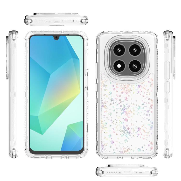 For Redmi Note 14 Pro 5G Transparent Acrylic Laser Paper Phone Case
