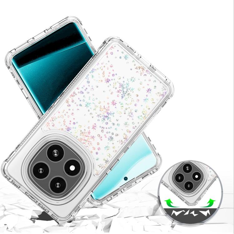For Redmi Note 14 Pro 5G Transparent Acrylic Laser Paper Phone Case