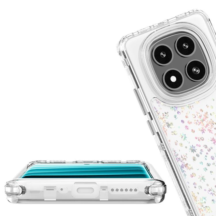 For Redmi Note 14 Pro 5G Transparent Acrylic Laser Paper Phone Case