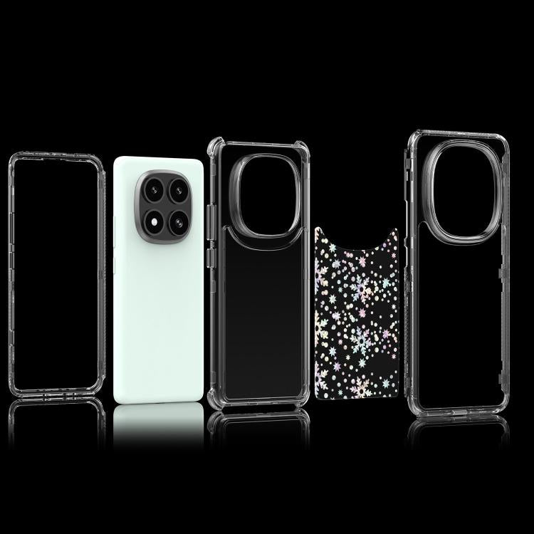 For Redmi Note 14 Pro 5G Transparent Acrylic Laser Paper Phone Case