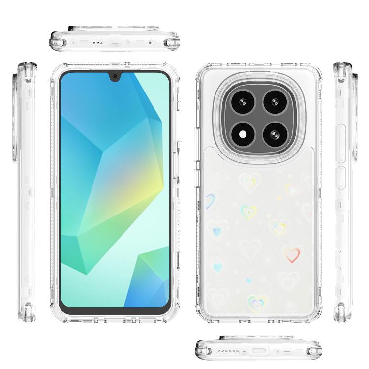 For Redmi Note 14 Pro 5G Transparent Acrylic Laser Paper Phone Case