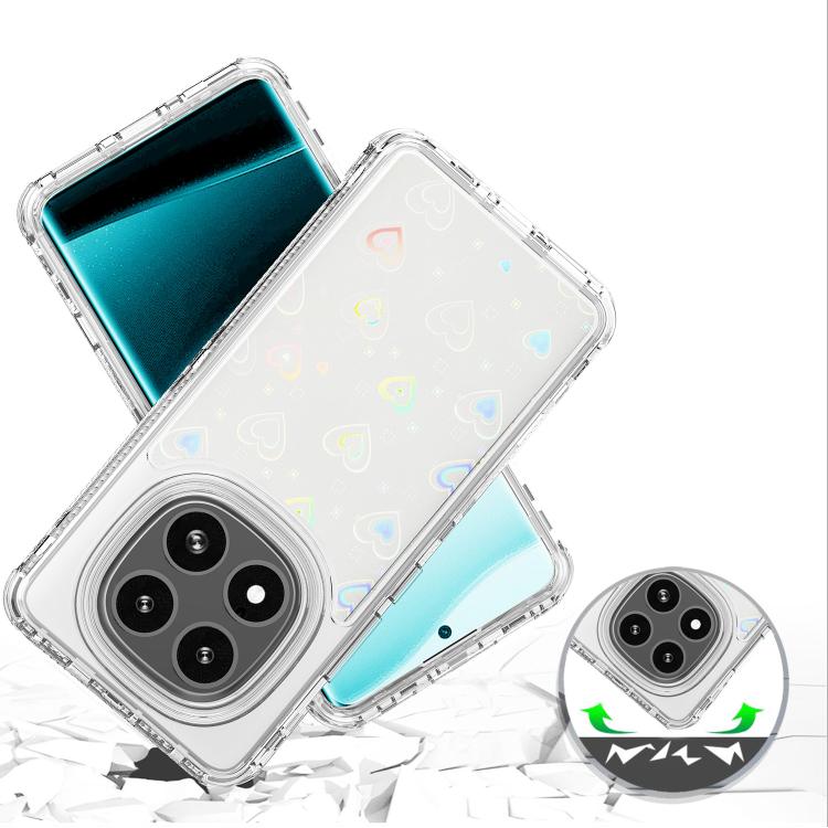 For Redmi Note 14 Pro 5G Transparent Acrylic Laser Paper Phone Case