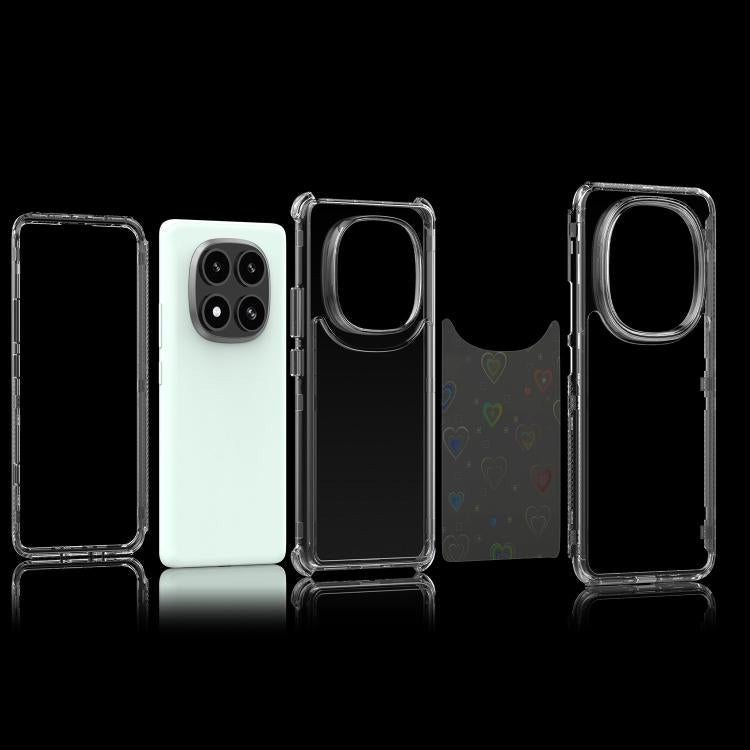 For Redmi Note 14 Pro 5G Transparent Acrylic Laser Paper Phone Case