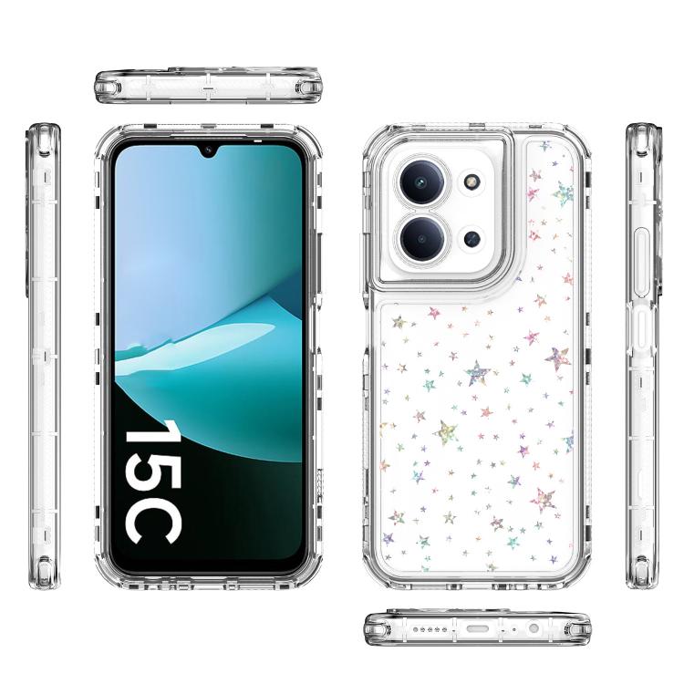 For Redmi 15C 5G / 4G EU 173mm / Poco C85 5G Transparent Acrylic Laser Paper Phone Case